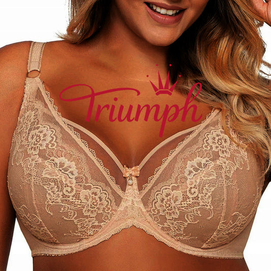 Triumph® 4-paket modrčkov za večje velikosti z nastavljivimi čipkastimi naramnicami, 50 % popust