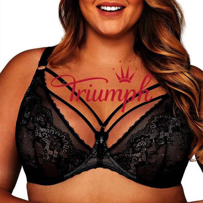Triumph® 4-paket modrčkov za večje velikosti z nastavljivimi čipkastimi naramnicami, 50 % popust